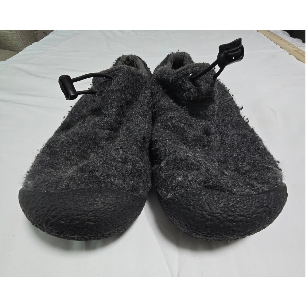 KEEN Howser II Slipper Mens 11 Grey Wool Faux Fur Lining Bungee Clog 1025550 - Picture 4 of 9